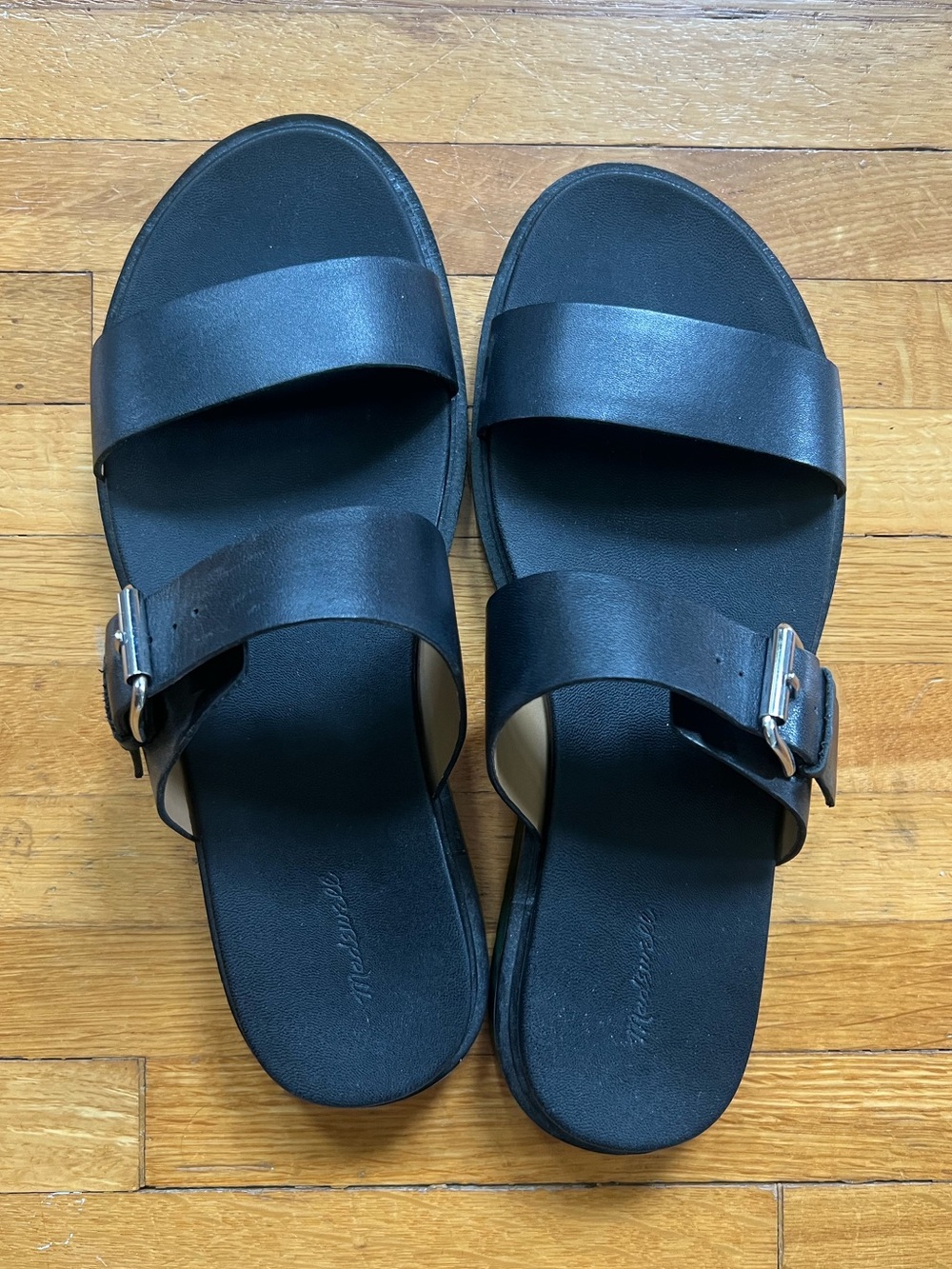 Madewell Buckle Sandals - Size 9 Black